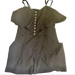 BEBE black cold shoulders ruffle detail romper S